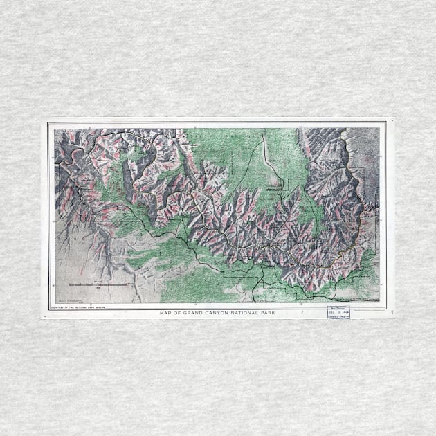 Vintage Map of Grand Canyon National Park by pdpress